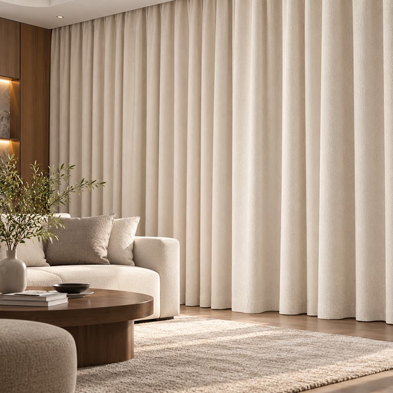 begoodtex schwer entflammbarer Diamant-Jacquard-Gardinenstoff in Elfenbein
