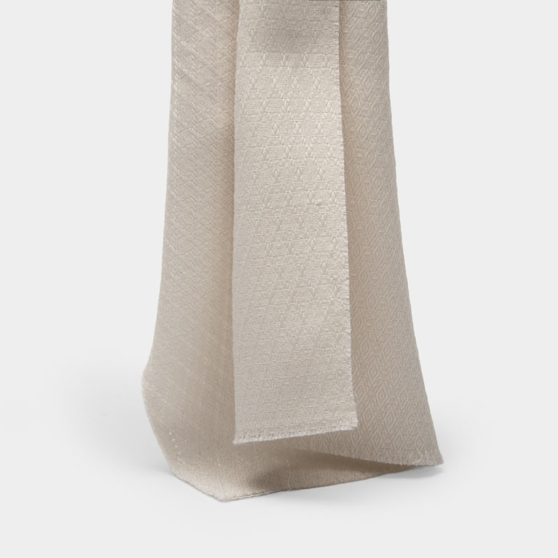 begoodtex schwer entflammbarer Diamant-Jacquard-Gardinenstoff in Elfenbein