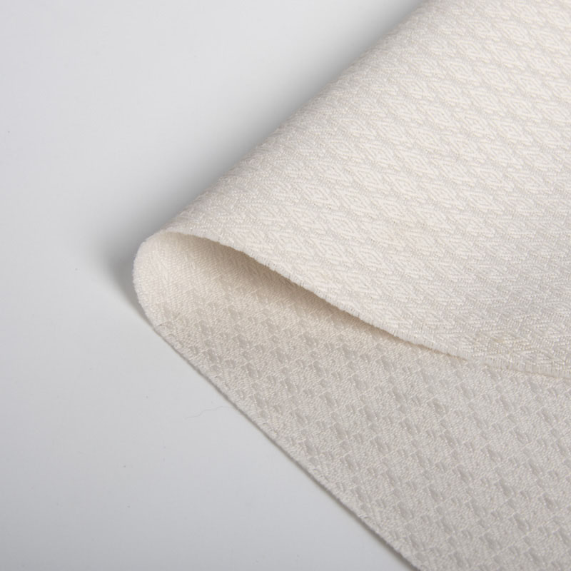 begoodtex schwer entflammbarer Diamant-Jacquard-Gardinenstoff in Elfenbein