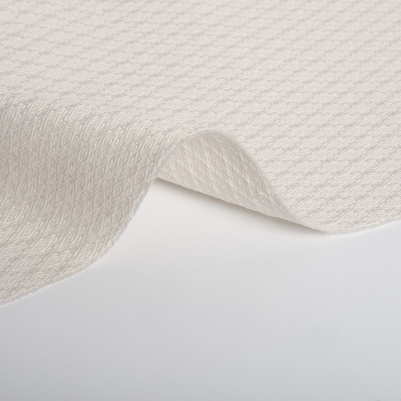 begoodtex schwer entflammbarer Diamant-Jacquard-Gardinenstoff in Elfenbein